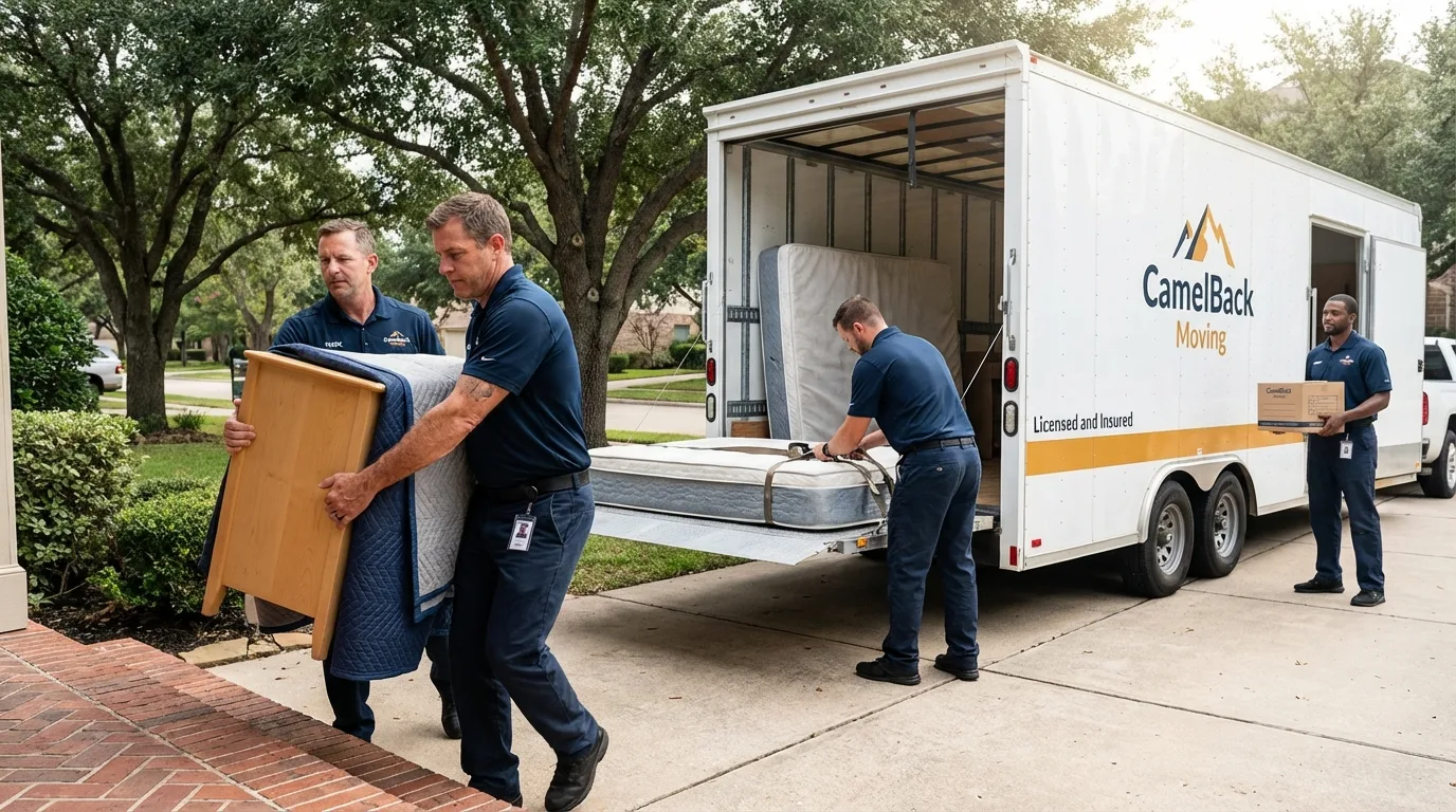 Crew loading residential truck for cross-state move from Sylvester, GA