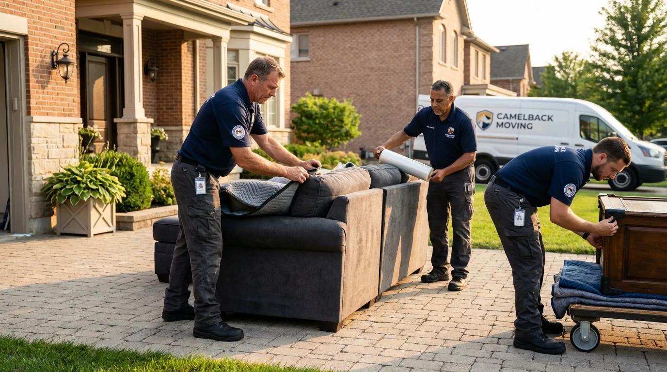 Large estate moving crew wrapping furniture in Sylvester, GA